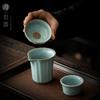 Ceramic household fair cup Ru kiln can raise open piece Kung Fu tea set Tea sea thickened anti-scalding tea separator Tea ceremony zero match