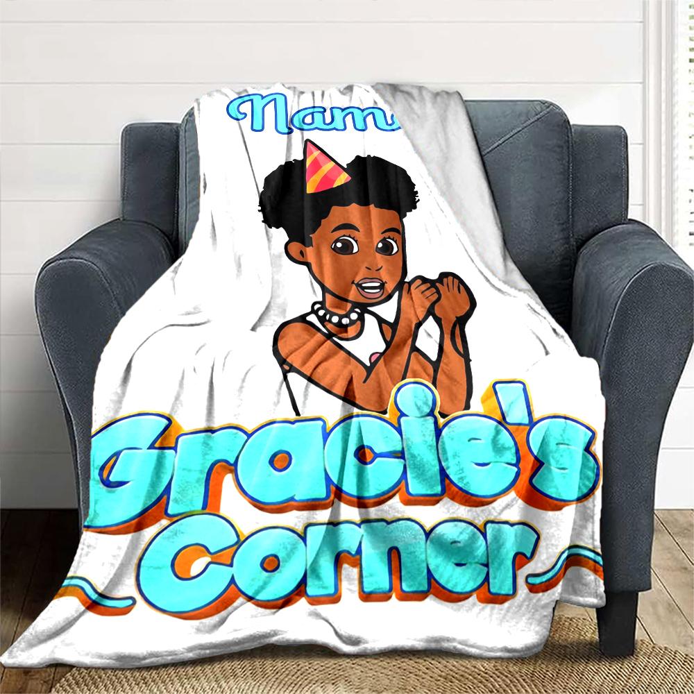 Customiz Name Personality Gracies Corner Blanket Soft &Warm Sofa Office Bed Travel Lunch Break Blanket, Gift Suitable All Seasons