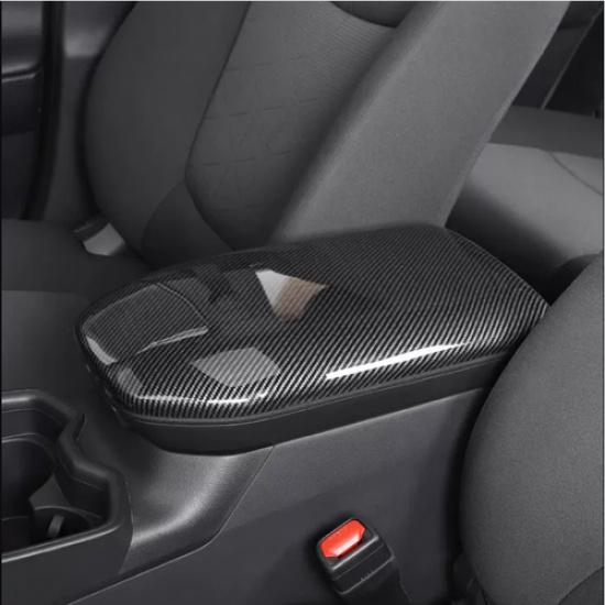 Carbon Fiber Look Central Storage Box Decor Cover For Toyota RAV4 -2025