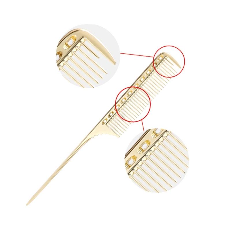 Aluminum Tail Comb Styling Accesories Precise Parting Hair Comb For Hairdressers And Makeup Artists Easy To Clean