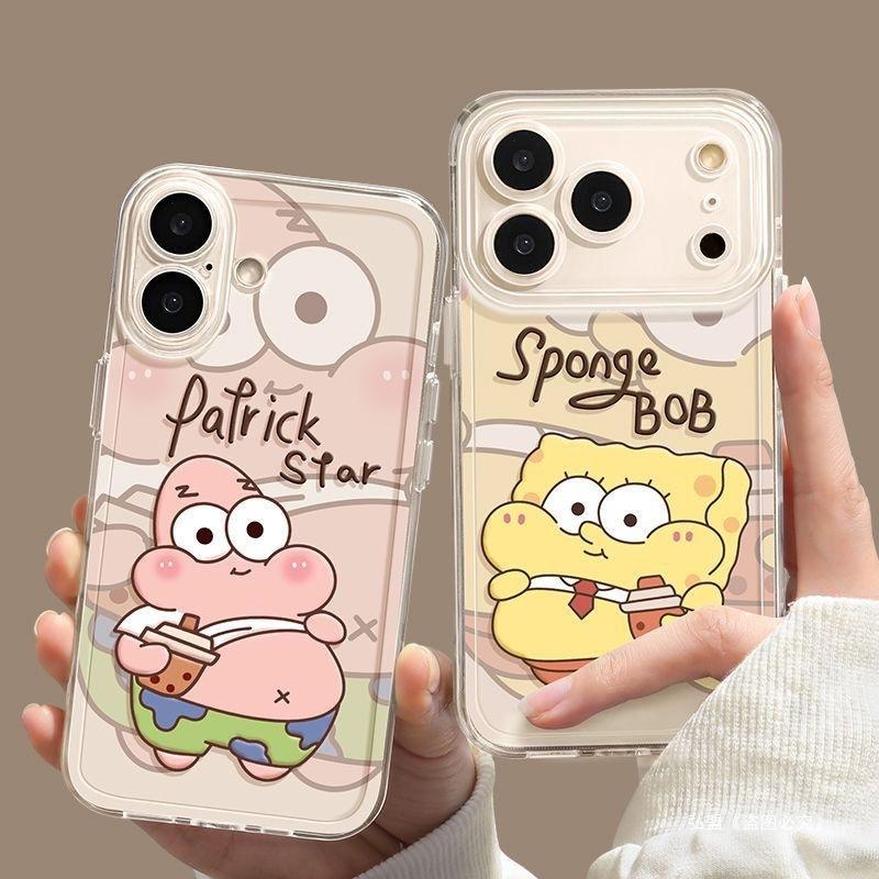 SpongeBob SquarePants for Apple 17AIR Mobile Phone Case iPhone16/15 Soft Case 14/13 Transparent 12/XS/8/7