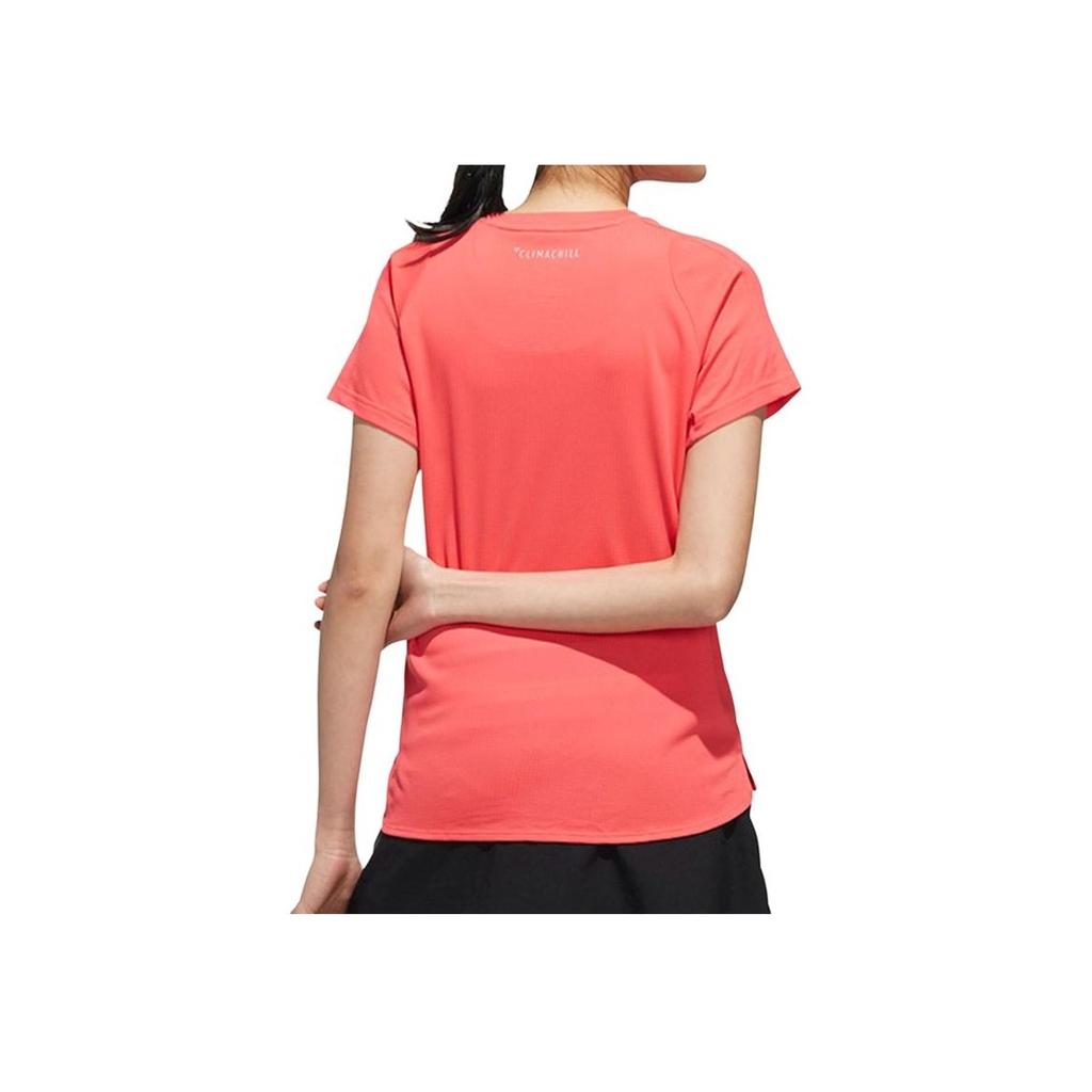 Adidas Comfortable Round Neck Pullover Short Sleeve T-Shirt Women Tops Orange Pink DQ2948