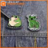 Cartoon Cute Frog Brooch Enamel Pins Custom Rootin But Mostly Tootin Frog Brooch Backpack Lapel Badge Funny Animal Jewelry Gifts