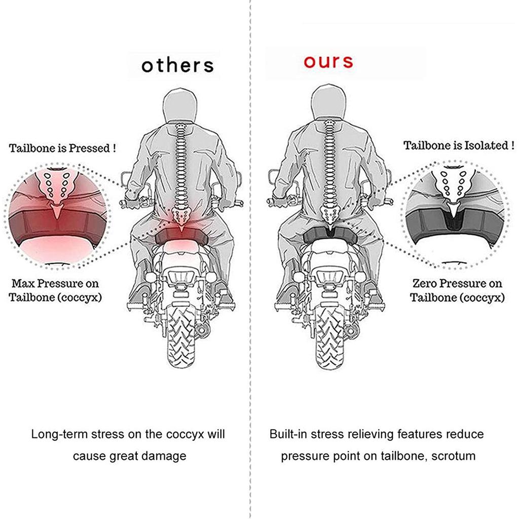 Universal Gel Motorcycle Seat Cushion with 3D Format Honeycomb Cushion with Motorcycle Seat Cover for Long-lasting Comfort.