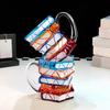 363ML Nieuwigheid Geschilderd Boek Mok Glazen Beker Creatief 3D Gekleurd Glas Boek Koffiemok voor Boekliefhebber Literatuurliefhebbers Cadeaus