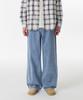 Linen-Like Balloon Denim Pants [Light Indigo]