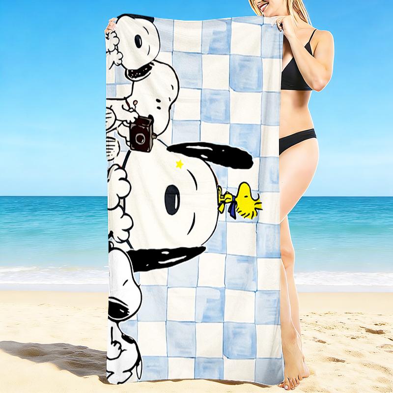 1Pc Snoopy Woodstock Floor Beach Towel Quick Dry Multiuse For Beach Pool Gym Yoga Home Travel Christmas Halloween Xmas Gift S1976