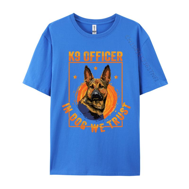K9 In Dog We Trust Shepherd Thin Blue Light Tshirt Cotton Tops T Shirt for Male Beach Top Tshirts Holiday Plain Shirt