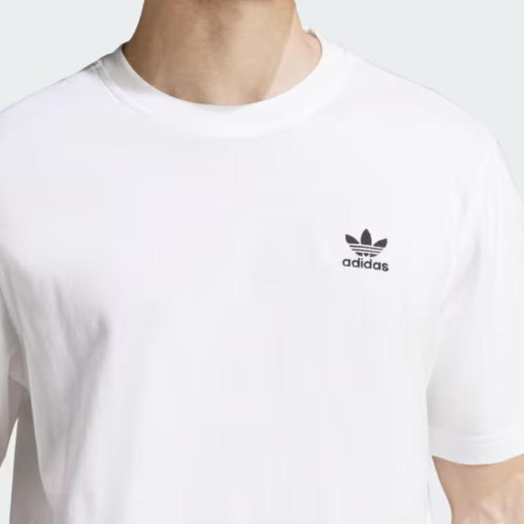 Adidas Originals Trefoil Essentials Tee Series Simple Brand Logo Comfortable Fashion Knit Crew Neck Short Sleeve T-Shirt Men Tops White JI8544