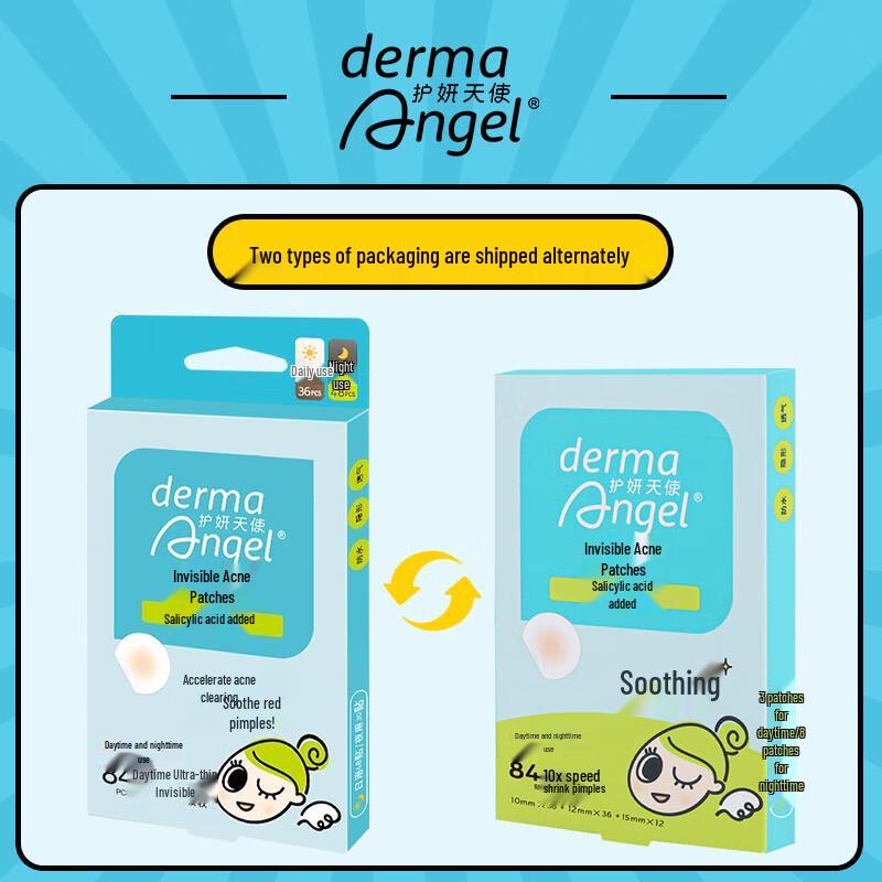 DermaAngel Salicylic Acid Invisible Acne Patches (Day & Night 84 Count)