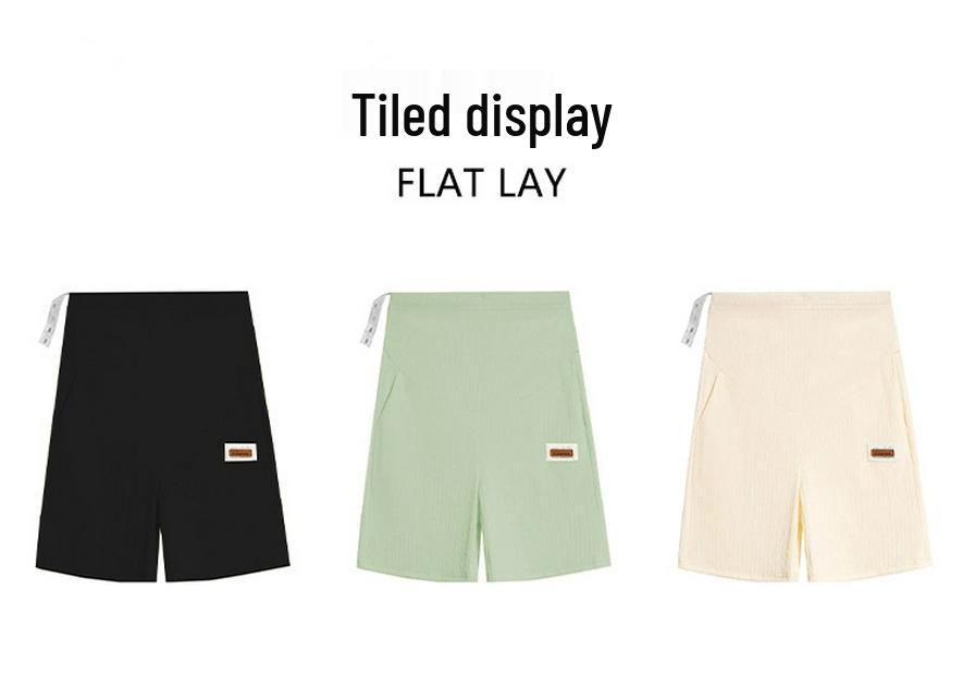 Shorts de Suporte para Maternidade de Alta Elasticidade: Calças de Verão Antiderrapantes, Largas, de Cinco Pontos para Gravidez
