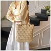 Straw bag handwoven bag rattan bamboo bag vacation beach bucket bag women's shoulder bag