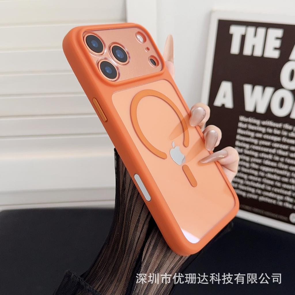 Applicable to iPhone11promax mobile phone case crystal transparent anti-yellow magnetic attraction Apple 11 fine hole lens all-inclusive case
