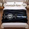 Manchester City Printed Flannel Blanket Custom Name Text Soft Warm Throw For Bedroom Holiday Gift