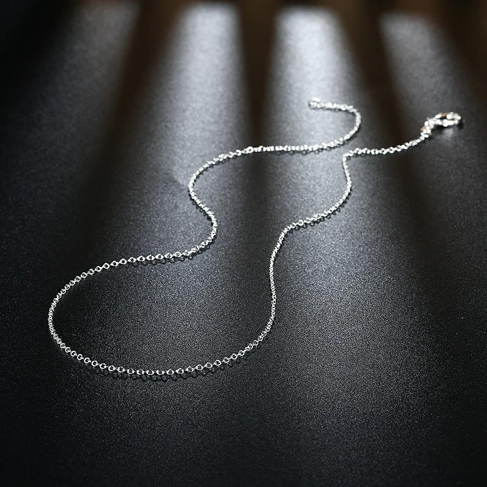 10PCS 925 sterling silver 1MM Rope circle chain necklace for women 45-60CM fashion party wedding Jewelry Christmas gifts