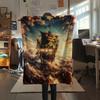 1 buc. Pătură din flanelă cu imprimeu de desene animate, Calitate înaltă, Confortabilă pentru toate anotimpurile, Decor pentru casă, Căldură și confort, Perfectă ca cadou de Crăciun, Aniversare