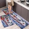 Christmas Elk Snowflake Kitchen Mat Home Decor Winter Xmas Kitchen Hallway Balcony Laundry Non-slip Rugs Christmas Decorations