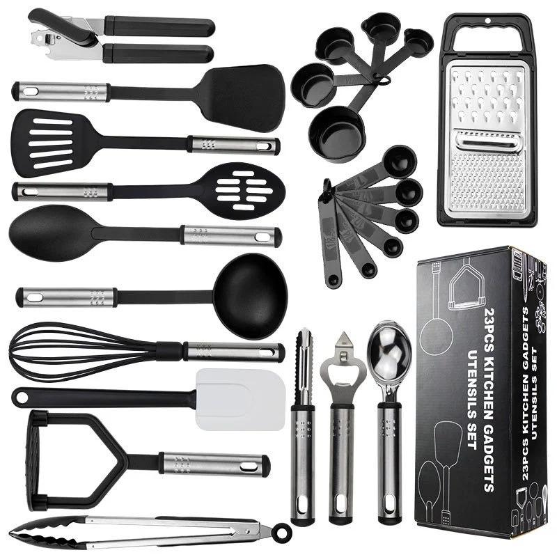 Set mit 25 antihaftbeschichteten Silikon-Küchenutensilien zum Kochen und Backen