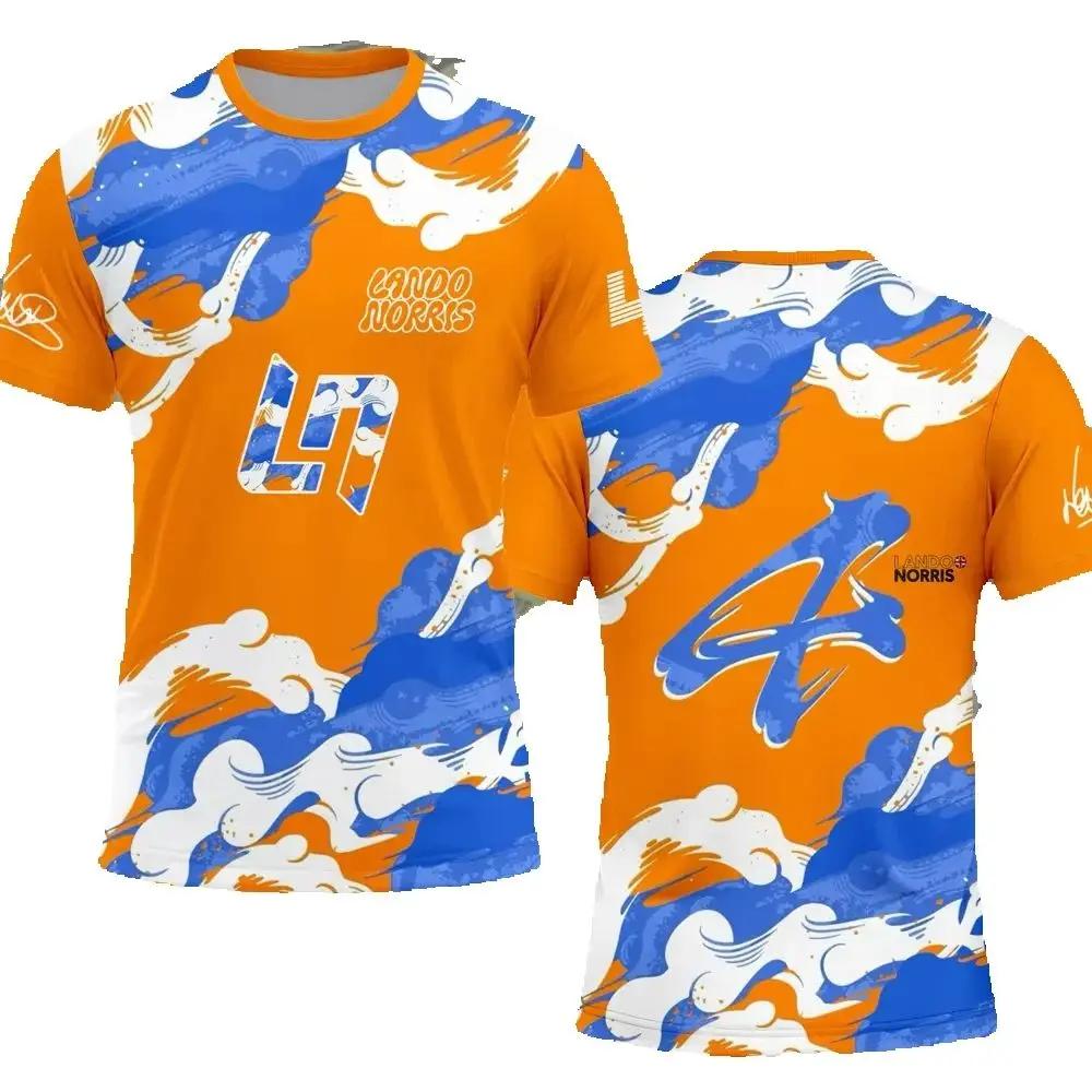 Racing Car Lando Norris Ln4 Style T-shirt Extreme Sports Racing Suit Quick Drying Men s Motorcycle Top T-shirt XS