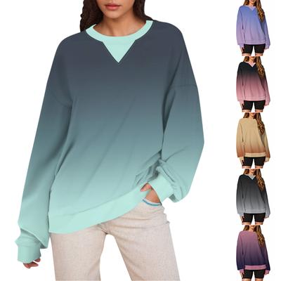 Women's Casual Printing Pullover Long Sleeve Shirt Oversized Sweatshirt