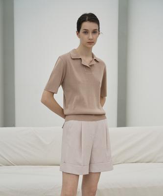 RE RHEE Cuban Collar Short Sleeved Knit Shirt Be