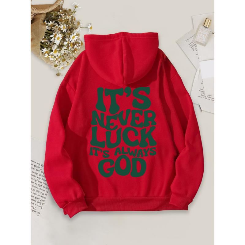 Women's "Never Lucky, Always God" Hooded Sweatshirt