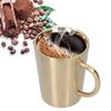 Cana de bere din oțel inoxidabil 304, 340 ml, ceașcă de cafea cu apă, cu mâner, vase de băutură cu perete dublu, aur