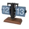 Digital Flip Desk Clock 12 Hours Battery Powered Retro Mechanical Auto Flip Down Clock with Wood