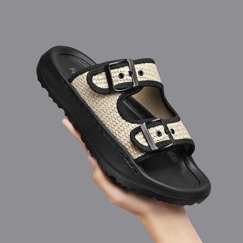 

Летние модные мужские тапочки повседневные простые сандалии нескользящие мюли сандалии для мужчин 45 бежевый