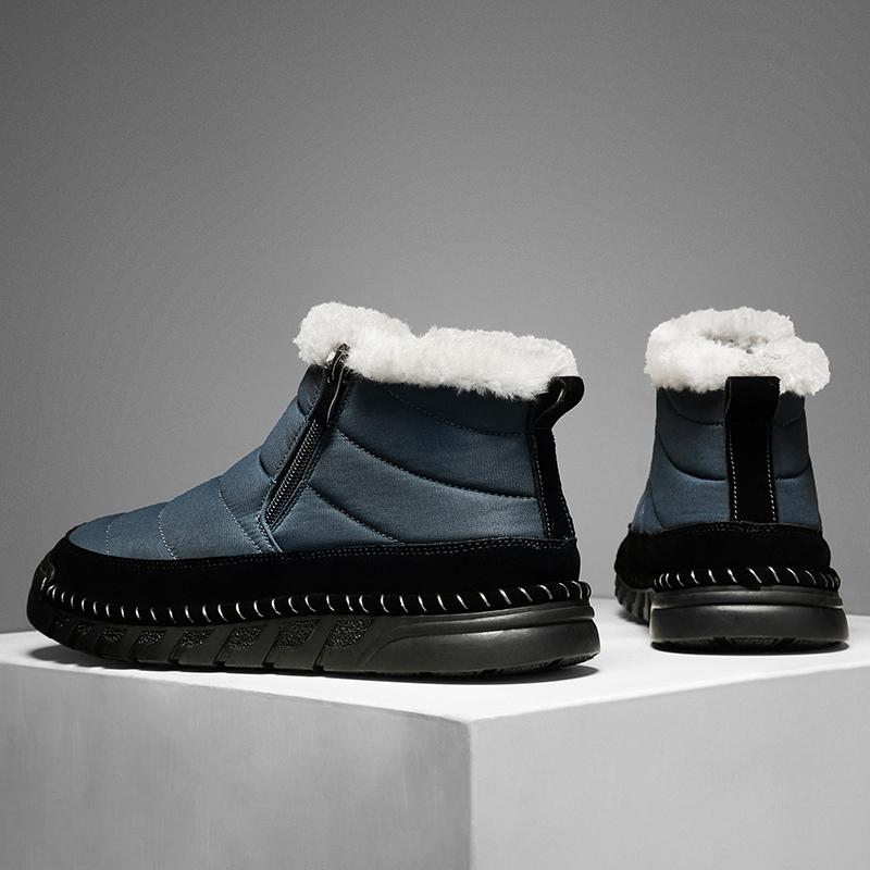 Winter Wasserdichte Schneestiefel, Herren Schneestiefel, Outdoor Walking Stiefeletten mit Baumwollfutter für Wärme, Herren Freizeitschuhe