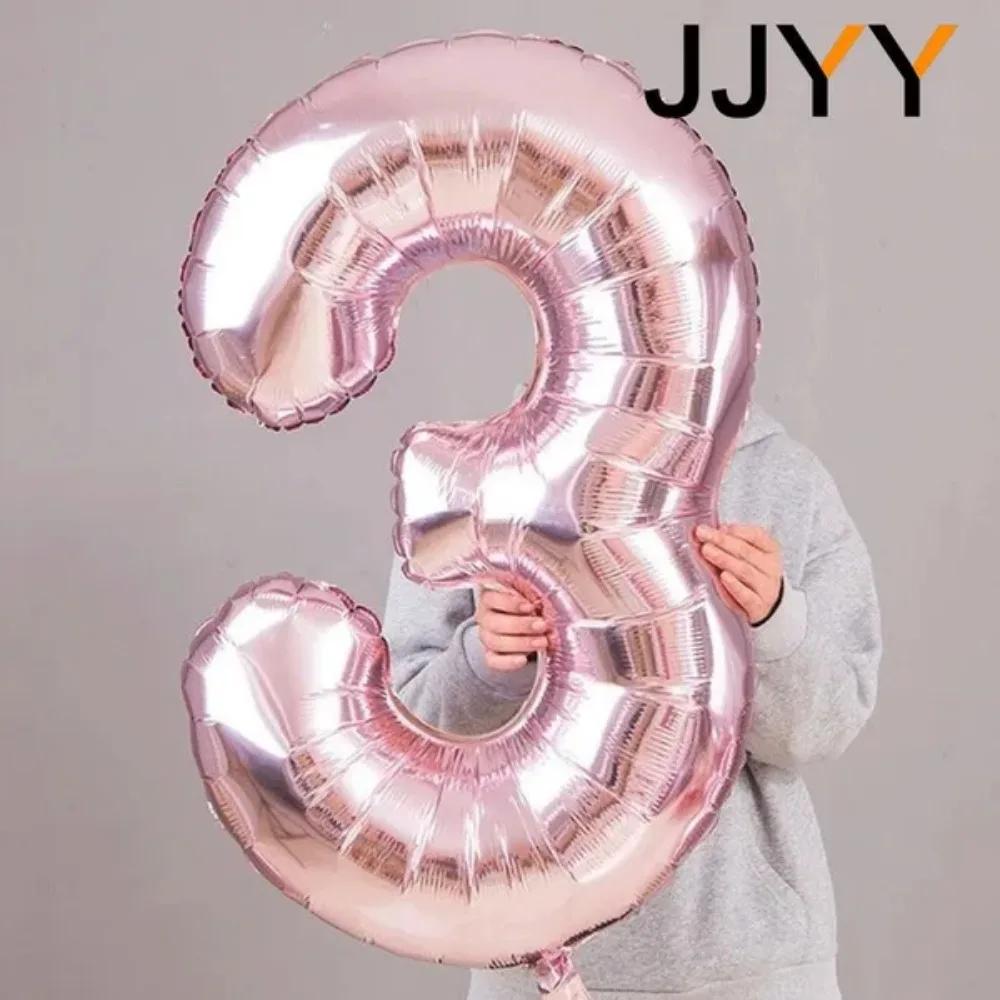 Foil Number Balloons Party Decorations for Birthday Wedding Baby Shower Festive Supplies Air Inflation Balloons