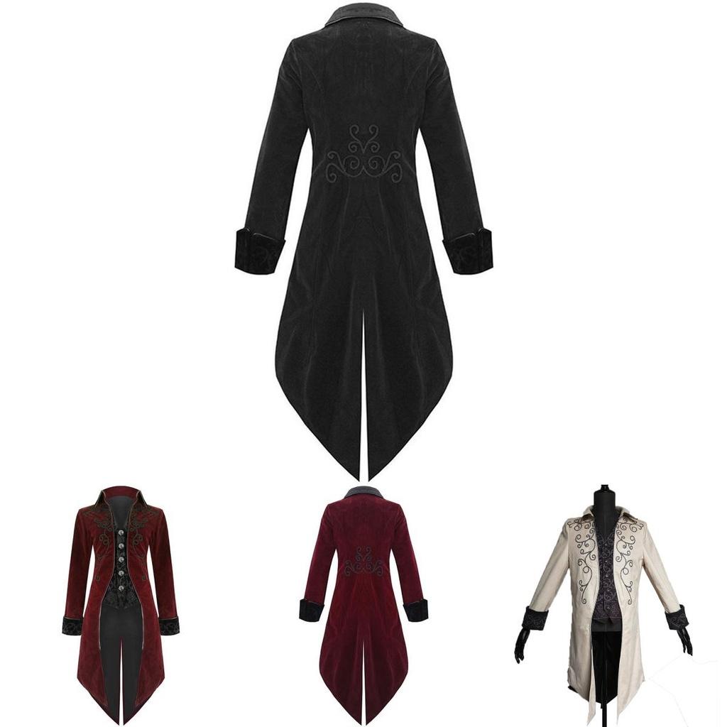 Stunning Vintage Men Tailcoat Jacket With V-neck Design For Unique Outfits