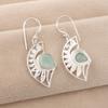Aqua Chalcedony Gemstone 925 Sterling Silver Earring 1.5" Women Jewelry For Thanksgiving Gift CE-26-20