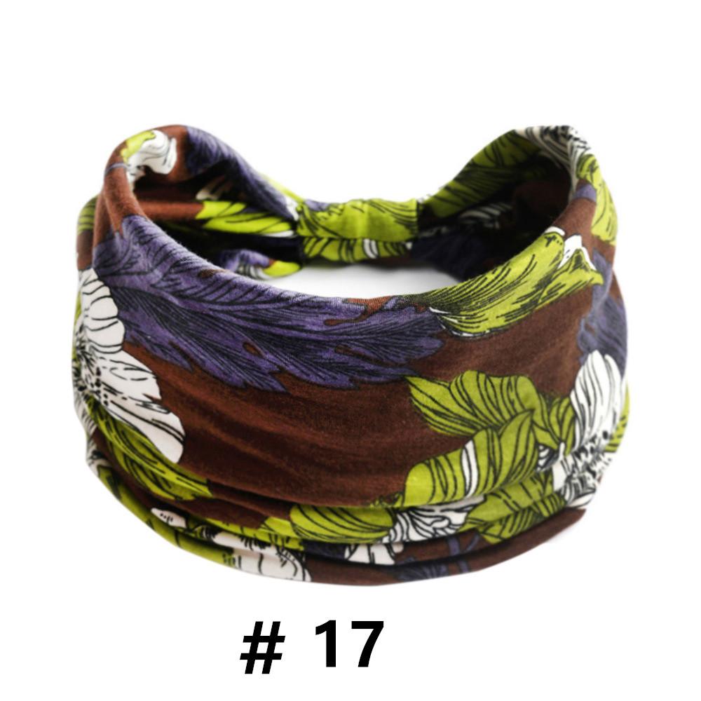 Tiaras Boho para Mulheres Algodão Tiara Larga Elástica Faixa de Cabelo Antiderrapante Treino Yoga Corrida Turbante Envoltório de Cabeça Acessórios de Cabelo