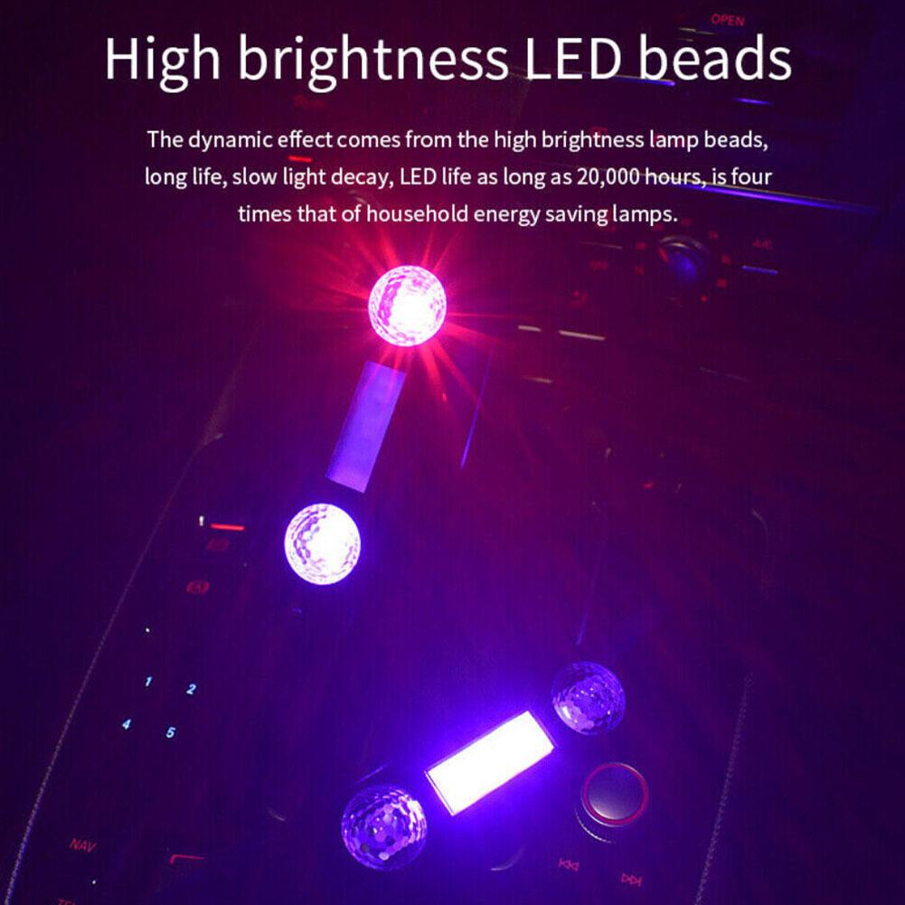 LED Car Atmosphere Lights Wireless Control  RGB Roof Star Light USB Charing Auto Interior Decorative Ambient Party Light Car