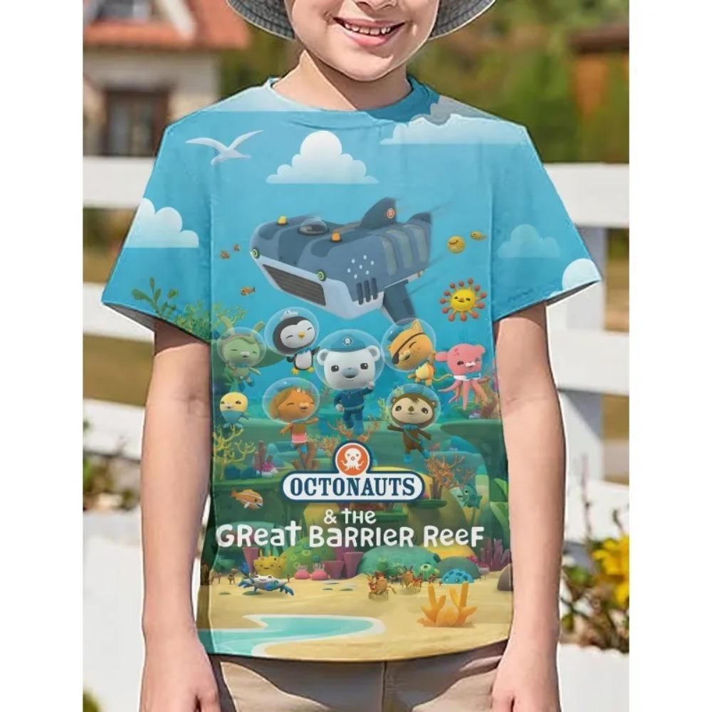 The Octonauts Kids 3D Cartoon Print High Quality T Shirts for Boys Childrens Clothing Summer Short Sleeve Crewneck Tees Anime T-shirt  Cute T-shirt