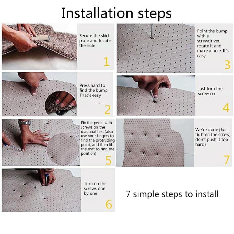 Rectangle Rug Mat for Driver Side 23x15cm Anti-skid Carpet Foot Heel Pad