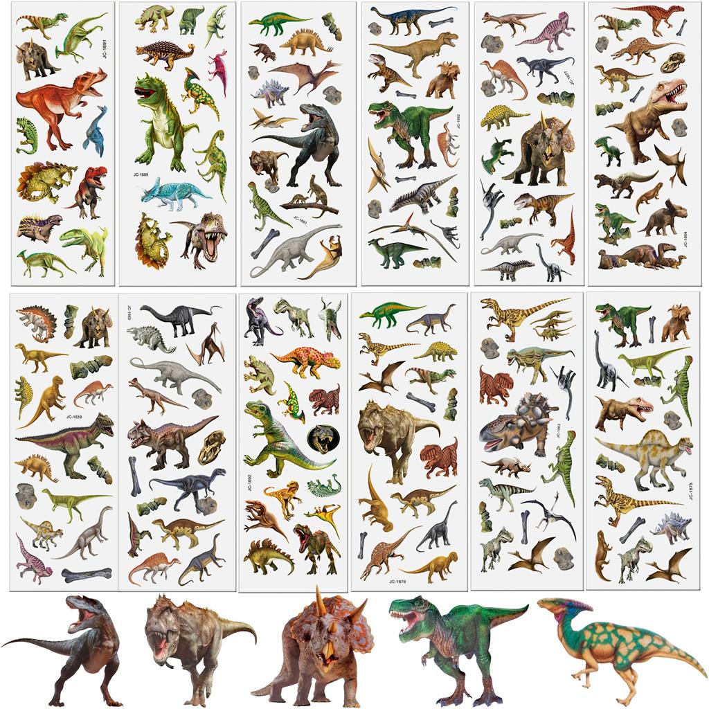 5pcs Dinosaur Stickers 3D Dino Puffy Stickers for Jurassic Theme Birthday Party Favors Birthday Gifts Reward Stickers JXB