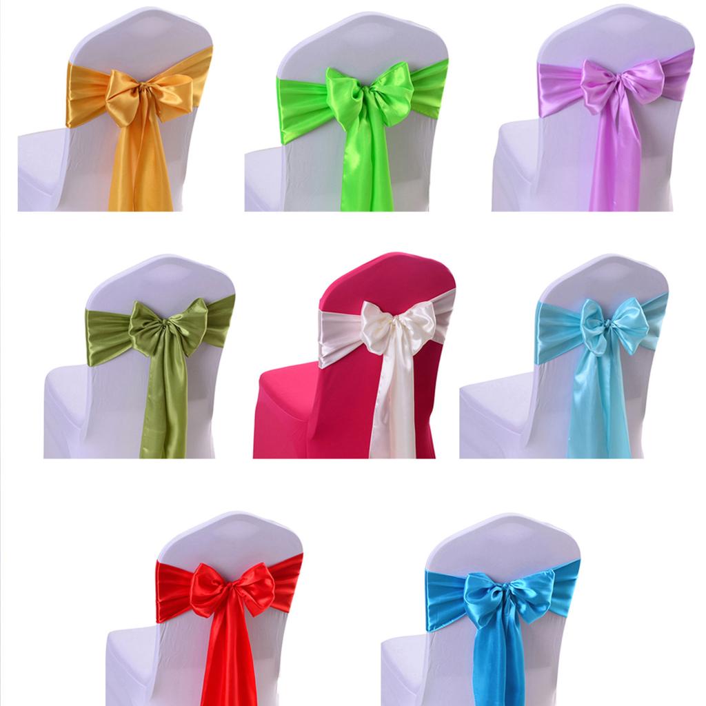5Pcs Chair Sashes Knot Bands Chair Bows for Wedding Party Banquet Event Country Wedding Chair Decoration
