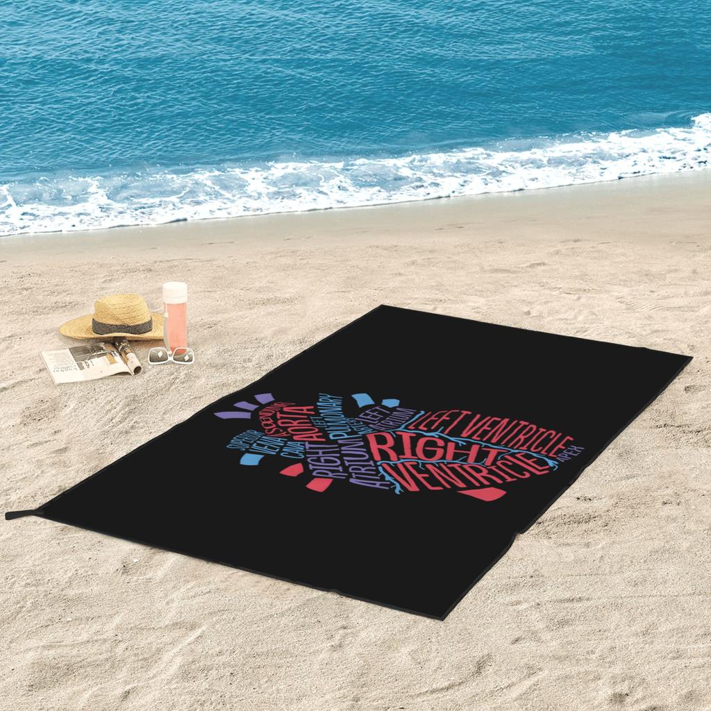 Anatomical Hu He Cardiology Medical Cardiac Nurse Beach Towel Soft Microfiber Quick Dry Absorbent Quick Towels For Bath