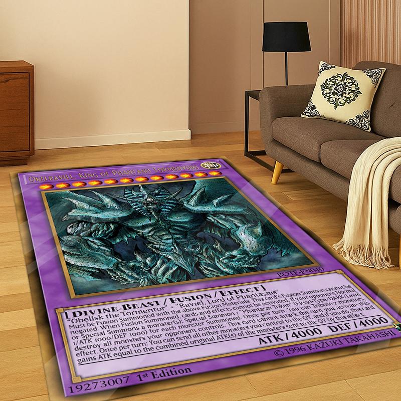 Anime Yu-Gi-Oh Monsterkarte Cartoon Teppich Teppich für Schlafzimmer Wohnzimmer Sofa Fußmatte Heimdekoration, Kinder Spielbereich Teppich Rutschfest Geschenk
