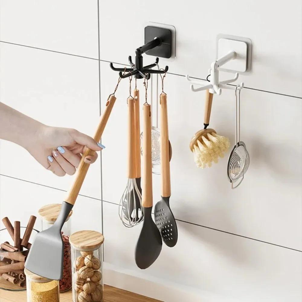 Kitchen Utensil Storage Hooks Suitable for Kitchen Items Wall Hooks Hat Hook Bathroom Gadgets Sticky Accessories Crochet Mural