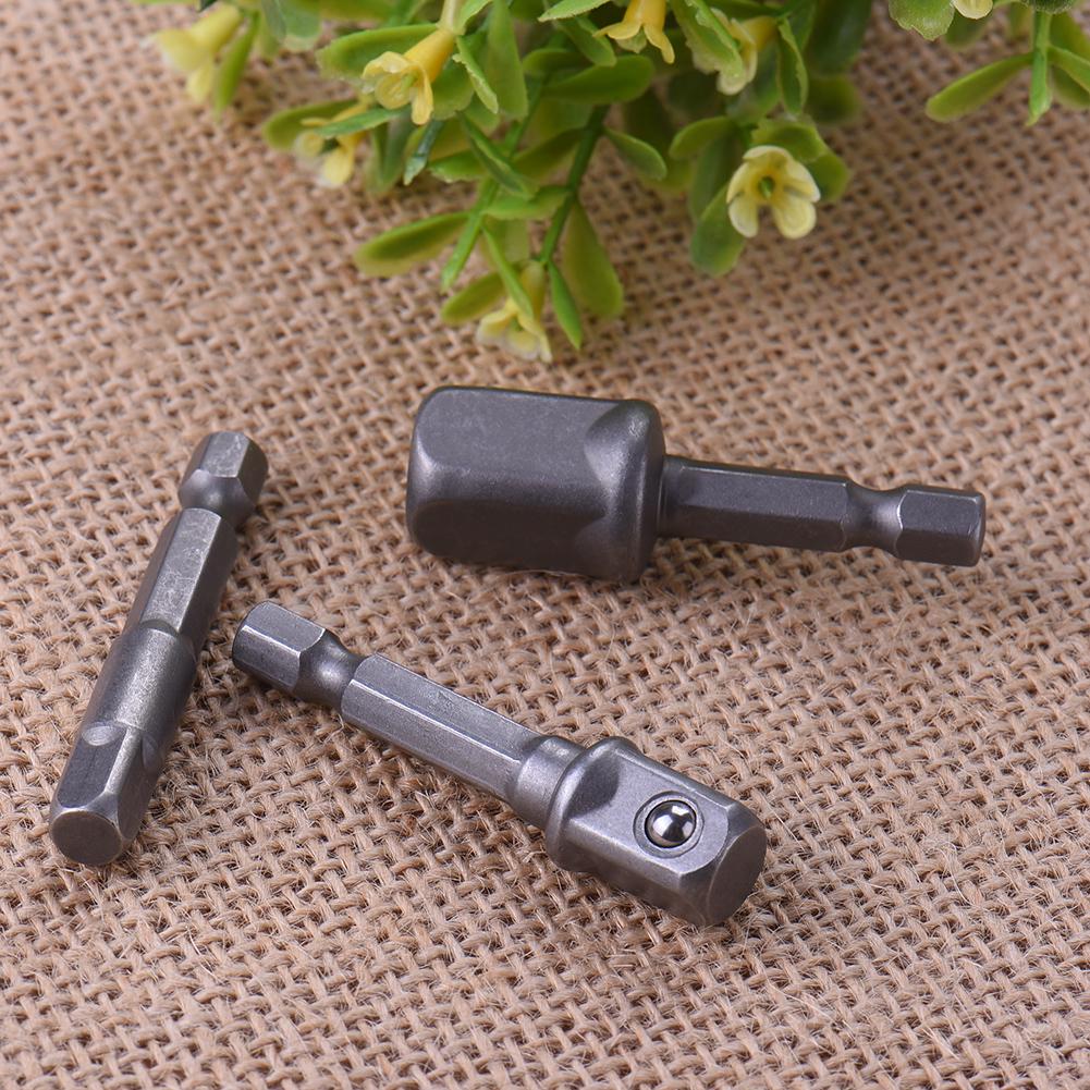 3PCs/set 1/4 3/8 1/2Hex Power Drill Bit Driver Socket Bits Set Adapter Wrench Sleeve Extension Bar For Electric Screwdriver Bits