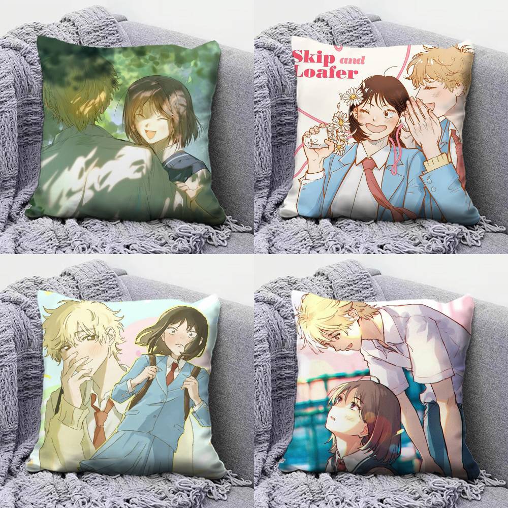 Skip and Loafer mitsumi and shima Anime Pillow Covers Home Sofa Cushion Covers and Aecorative Custom