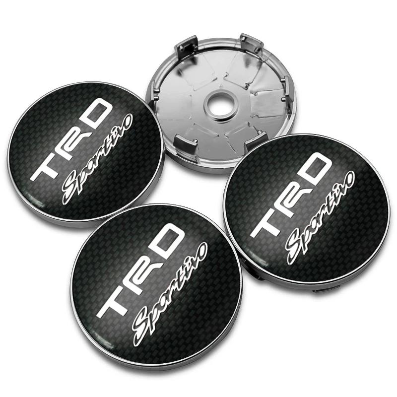 4 Pièces 56mm+60mm 57mm 62mm Cache-moyeu de Roue de Voiture Pour Toyota TRD Rav4 Yaris prius avensis Corolla Camry Autocollant Couvercle Accessoires