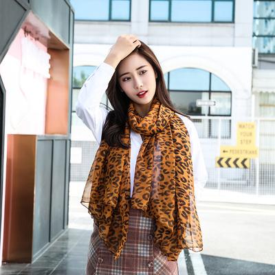 Grand foulard en soie imprimé léopard pour femme, fin, commerce extérieur, Express U, foulard léopard, foulard en soie imprimé vent, agrandi
