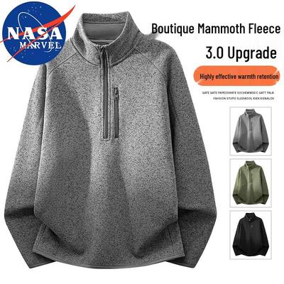 Men's NASA MARVEL Casual Half-Zip Stand Collar Sweatshirt
