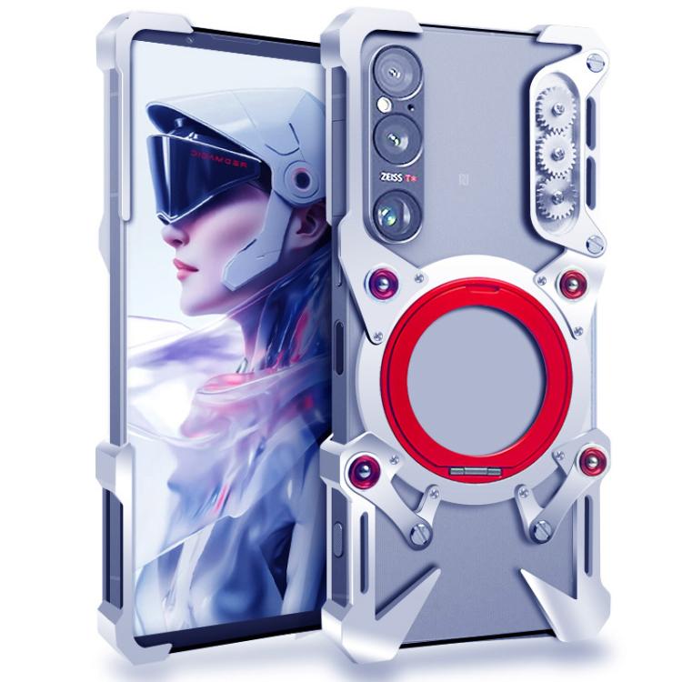 Rotating Bracket Hollow Metal Phone Case with Lanyard