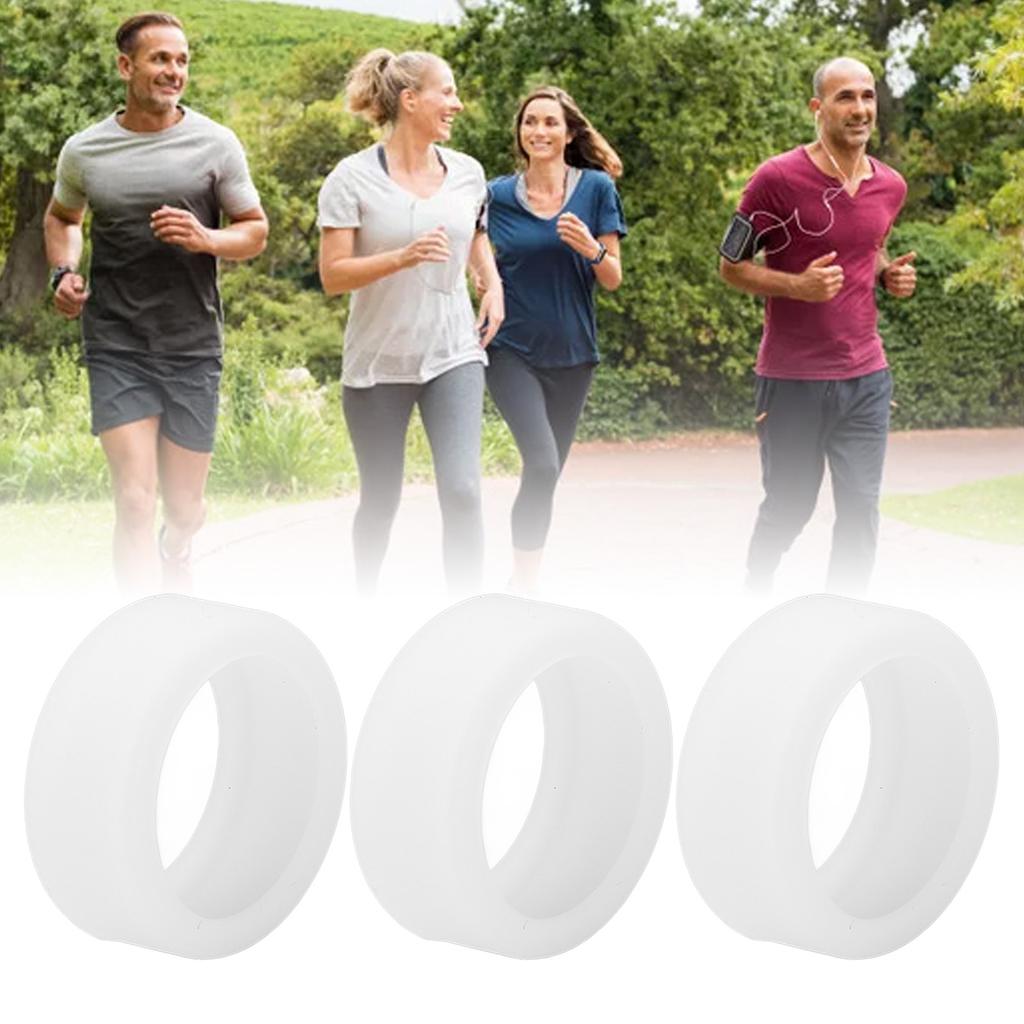 3PCS Silicone Ring Covers for Smart Ring Scratch Resistant Skin Friendly Elastic Ring Protector Protective Sleeve White M for Size 11 12 13