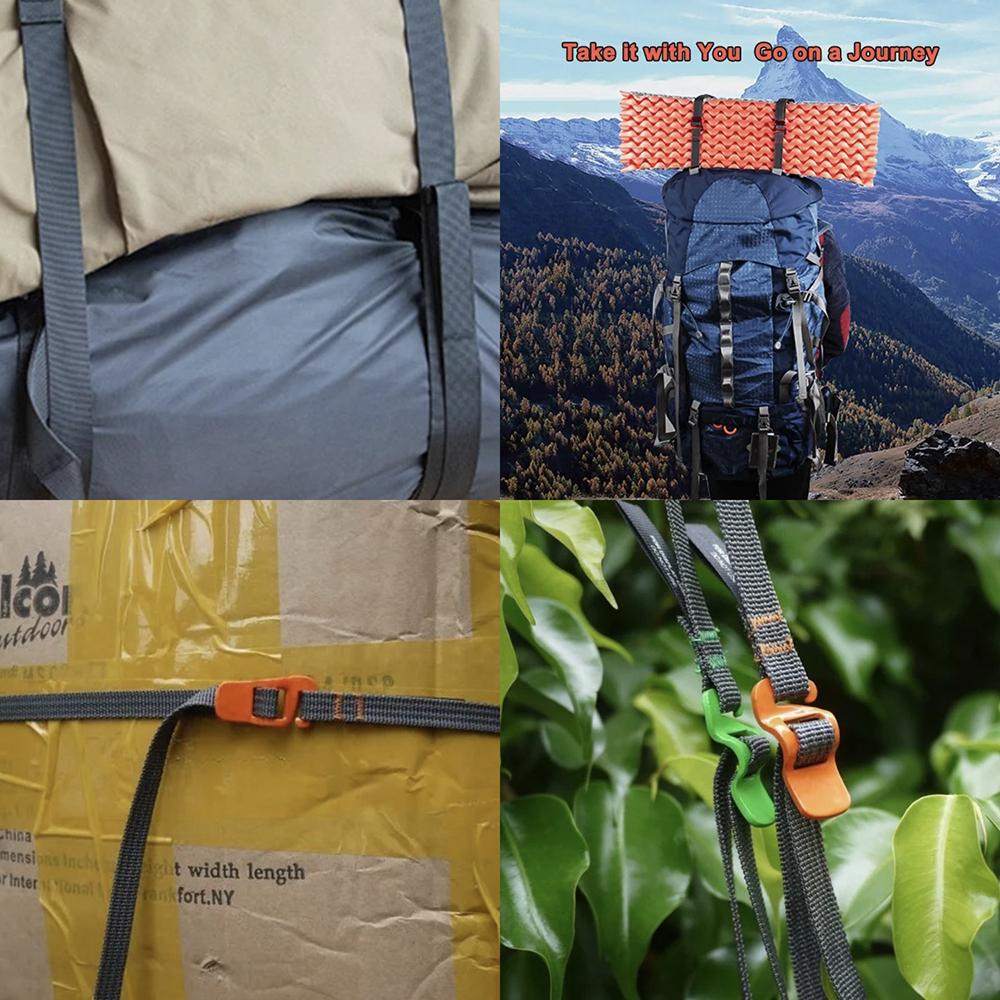 Travel Outdoor Baggage Backpack Nylon Rope With Quick Release Hook Hiking Climbing Belts Buckle Tie-Down Belt Cargo Straps